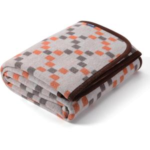 ACUSHLA Merino Wool Blanket - Soft Warm Thick Washable Large Throw Blanket for Camping Bed Couch Outdoor Travel All Weather, Mosaic Plaid Grey 79 x 63