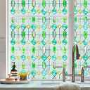 3D Stained Glass Window Film, Decorative Window Privacy Film for Bathroom,Front Door,Home, Sun Blocking Heat Control,Static Cling,Glass Haven 23.6inch x 35.4inch