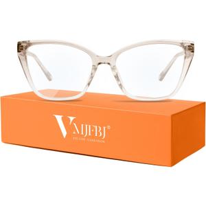 Blue Light Glasses for Woman, Fashion Cat Eye Anti Blue Light Blocking Glasses Women, TR90 Lightweight Computer Glasses for Gaming & Screen Use, Reduce Eye Strain & Improve Sleep, Champagne