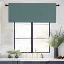 NICETOWN Window Valances for Living Room, Rod Pocket Light Blocking Thermal Insulated Blackout Farmhouse Kitchen Valance for Small Windows 42 x 16 Inch Length, Greyish Blue, 1 Panel
