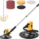 VEVOR Electric Power Trowel, 800W Concrete Finishing Machine Corded with Mixing Rod, 6-Speed Adjustable 120–200 RPM, Steel & Plastic Trowel Discs, Extension Handle, Floor Smoothing Cement Finisher