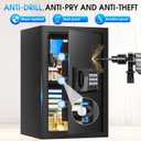 3.3 Cuft Large Fire Proof Safes for Home Use, Personal Fire Safe Box with Electronic Keypad and Spare Key, Removable Shelf, Digital Home Safe Fireproof Waterproof for Cash Documents Valuables