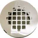 Westbrass D206P-05 2" No-Caulk PVC Compression Shower Drain with 4-1/4" Round Grid Cover, Polished Nickel