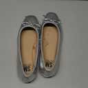 Women's Comfortable Round Toe Ballet Flats Dress Shoes, Silver, Size 8