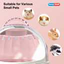 Portable Hamster Cage with Water Bottle and Cozy Pad - High Breathability Travel Carrier for Gerbils, Mice, Guinea Pigs, Gerbils & Small Pets (Pink)