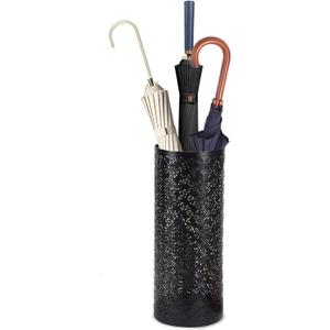 Metal Round Umbrella Stand Rack,Free Standing Umbrella Holder Bin, Canes Walking Sticks Holder for Entryway, Home, Office (Round) (1 Pack-Round, Black)