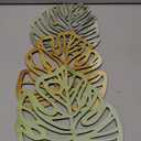 Palm Leaves Wood Wall Decor , 3Pcs Tropical Wall Art Jungle Decor, Wooden Natural Leaves Plant Wall Decor, Vintage Tropical Plant Plaque for Home Living Room Kitchen Bedroom Bathroom & Garden, Yellow&Blue&Green