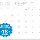 2026 Desk Calendar Large 22x17 Desk Top Calendar 2026 with plastic cover