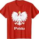 Polish Eagle Poland Coat of Arms Polska Patriotic T Shirts for Men and Women Tees, 2T