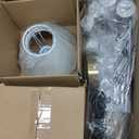 37" Brushed Gold Dining Room Light Fixture, 6-Lights Modern Chandeliers with White Fabric Shade, Classic Farmhouse Ceiling Light Brass Pendant Lighting for Kitchen Island Living Room Bedroom Hallway