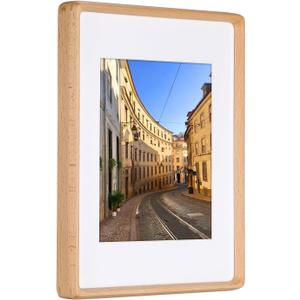 A4 Natural Wood Picture Frame, Natural Beech Wooden Frame, Display Pictures 5.5x7.87 with Mat or 8.3x11.7 Without Mat, for Tabletop Display Home Decor Wood 8x12 inch Photo Frames