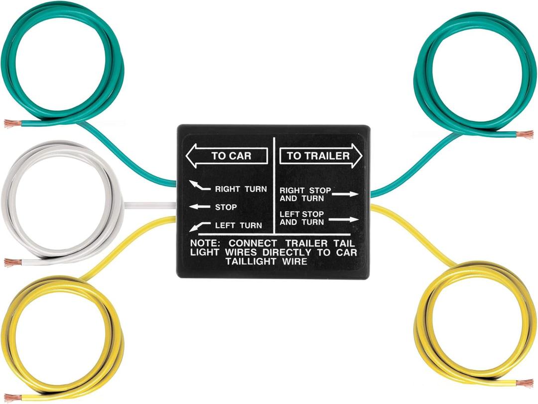 CURT 58240 Non-Powered 3-to-2-Wire Splice-in Tail Light Converter, Not Compatible with LED Lights