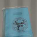 Wishop Pink Thank You Merchandise Bags - Party Gift & Candy Bags for Boutique & Retail (Cyan/ Black, 6.3x7.9 Inches)