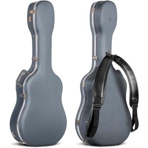 CAHAYA Acoustic Guitar Case ABS Waterproof Hard Case 41 Inch Gig Bag 0.6 Inch Thick Padding for Acoustic Classical Guitars, Navy CY0247