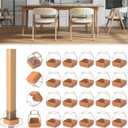 24PCS Extra Small Square Chair Leg Floor Protectors for Hardwood Floors, Furniture Sliders for Chair Legs, 360Felt Pad Bottom Wrapped Thickening Furniture Pads Cap Covers to Scratch and Reduce Noise (Suqare X-Small(Fit:0.63"-0.98"))