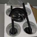 4-Light Bathroom Light Fixtures, Matte Black Modern Vanity Lights Over Mirror with Clear Glass Shade, Bathroom Wall Lamp for Mirror Kitchen Living Room Hallway Cabinet Porch Bedroom Reading room