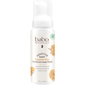 Babo Botanicals Sensitive Baby FragranceFree Newborn Foam Wash Gentle Formula Oat, Shea & Cocoa Butter EWG Verified Vegan From Birth On