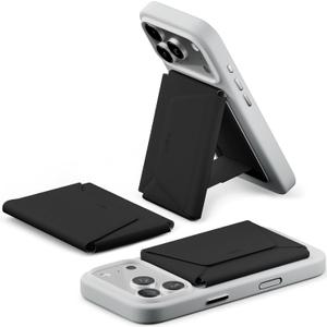 MOFT Magsafe Wallet, 8-Card Holder, Magnetic Phone Stand with Pull to Access Design, RFID Blocking, Angle Adjustment & MOVAS Minimalist Snap Field Wallet for Men Travel Essentials, Jet Black