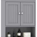 Spirich Bathroom Wall Cabinet, Wall Mounted Medicine Cabinet Organizer, Over The Toilet Storage Cabinet with Doors and Shelves, Gray