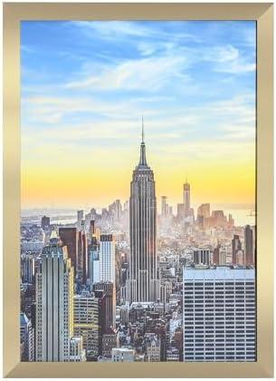 Frame Amo 4x11 Black Modern Picture Frame, 1 inch Border, Acrylic Front, for Wall or Table