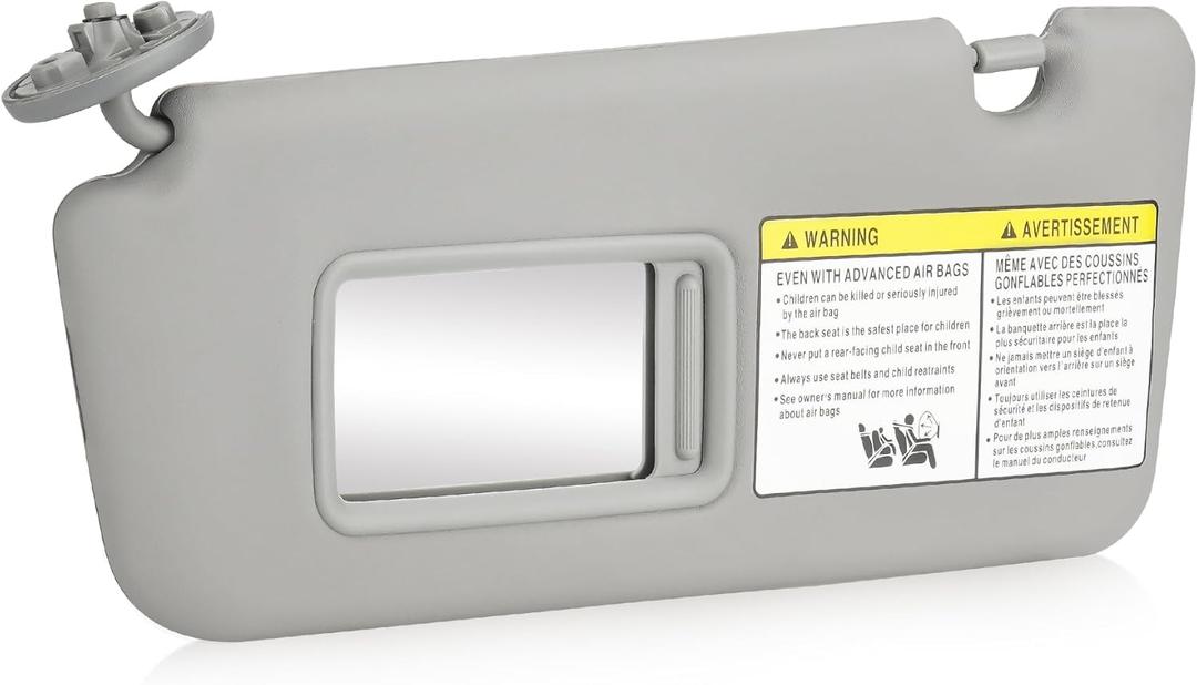 Gray Driver Left Side Sun Visor Replacement Compatible with 2004-2005 Toyota RAV4 Replace 74320-42420-B0 (Grey)