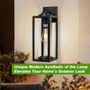 FILIYANO 20inch Large Outdoor Wall Lights - 2 Packs Modern Black Exterior Light Fixture with Clear Glass Shade, Waterproof Porch Lighting for House, Farmhouse Sconces Lantern for Front Door, Garage