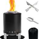 Breezz Smokeless Tabletop Fire Pit 7 in, Black
