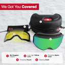 Eclipse Optics - OTG Ski Goggles with Interchangeable Lens System - Polarized Anti-Fog Snowboard Over Glasses Goggles