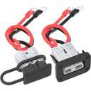 AOWEITOUR 50 Amp Battery Quick Connect/Disconnect Connector,8AWG 1.25FT Battery Cable Connector Kit with Mounting Bracket Waterproof Cap for RV,Truck,Winch (2 PCS)