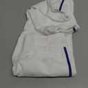 Mizuno Girl's Belted Piped Softball Pant, White-Royal, Large