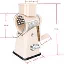 Rotary Cheese Grater with 5 Well-designed Blades & Strong Suction Base, Kitchen Mandoline Vegetable Slicer with Blade Storage Box(Off-white)