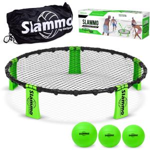 GoSports Slammo Game Set (Includes 3 Balls, Carrying Case and Rules) - Outdoor Lawn, Beach & Tailgating Roundnet Game for Kids, Teens & Adults