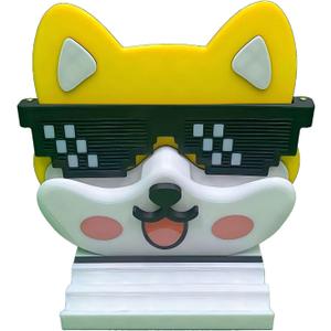 TXW Multipurpose Holder Stand adapted for Eyeglass & mobile Phone & Pencil ,Akita dog Glasses Holder Stands for Home Office Desk Decor Accessories,Funny Decorative Gifts (Yellow)