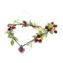 Bubbmi Flower Crown Headband with Red Berry, Elf Fairy Cosplay Forehead Headpiece with for Wedding Festival Masquerade Party Women Girls (FC1587hongguonew)