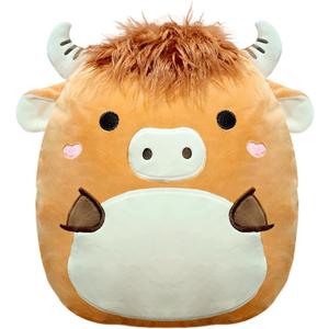 Highland Cows Plush Pillow 14'' Cute Highland Cow Stuffed Plushies Toys Soft Fluffy Cow Plush Pillow for Birthdays Day Valentines Day Gift