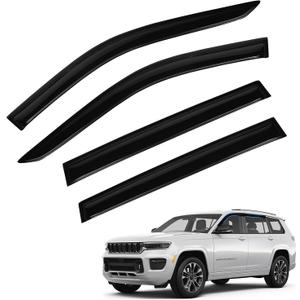 Grand Cherokee Rain Guards - Window Visors for Jeep Grand Cherokee 2022-2025 2026 (Not for L,Not for 3-Row), Out-Channel Side Window Rain Guards for Grand Cherokee, 4PCS, Black, Car Accessories