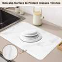 2 Pack Stone Dish Drying Mats for Kitchen Counter, 21.5"(L)15.7"(W), Large Quick Dry Super Absorbent Dish Drying Mat, Eco-Friendly Diatomaceous Earth Mat with Non-Slip Pad for Dishes Bottles