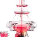 Nostalgia 3-Tier Party Fountain Holds 1.5 Gallon, LED Lighted Base, Includes 6 Reusable Cups, Clear