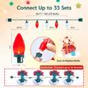 Brightown C9 Christmas Lights Outdoor Waterproof, 66ft Vintage Lights String with 100 Smooth Opaque Bulbs, Plug-in Waterproof Roofline Lights String for Outside Patio Christmas Holiday Decor (Opaque Red and White)