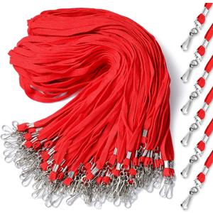Epakh 200 Pcs Lanyards for ID Name Badge Holder Neck Lanyard Flat with Clips Neck Straps for Office School Nurse