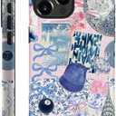 Case Compatible with iPhone 15 Pro,Fall Prevention Hybrid 2-Layer Hard Shell Phone Cover for Girls Boys,Blue Ball Collage