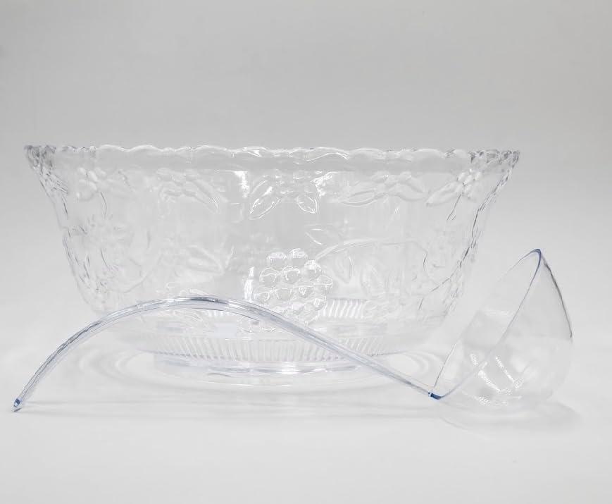 Fruit Punch Bowl 2 Gallon Embroidered Design with Ladle (complimentary drink coaster included)