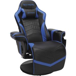 RESPAWN 900 Console Gaming Recliner with Footrest and Lumbar Support - Comfortable Ergonomic Gaming Chair with Headrest, No Wheels, Reclining, Heavy Duty, Racing Style Video Game Chairs - Blue