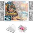 1500 Piece Jigsaw Puzzle Board - 360 Rotating Jigsaw Puzzle Table with Drawers | 35 X 28 Portable & Dual Sided Board | Plastic Cover Included - Puzzles Tables for Adults
