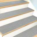 SMILOOL Stair Treads Non Slip for Wooden Steps Indoor 9" x 36" 15 Pack Extra Wide Stair Tread Carpet Stairs Runner, Step Pads with Reusable Adhesive for Dogs Kids Elders, Machine Washable, Light Grey