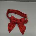 Lionet Paws Bowtie Dog Collar - Comfortable Silk Dog Collar with Detachable Bow Tie for Medium Dogs, Neck 13.5-22 Inches (Red)