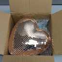 6 Heart Shaped Disco Ball - 2 Pack Rose Gold Mirror Disco Balls with 20" Chains for Valentines Day Gift Party, Reflective Hanging Disco Decor Retro Decor for Cafe, Desk, Room, Home, Bar