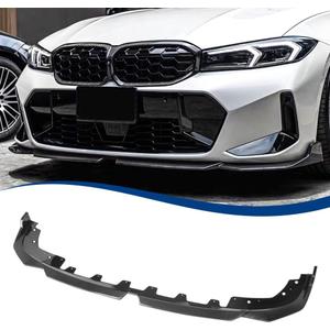 Carbon Fiber Pattern G20 LCI M340i Front Lip Compatible with (2023-2026) 3-Series G20 LCI Sedan Facelift ABS Gloss Black Bumper Splitter