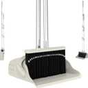 Broom and Dustpan Set, Gray Yellow 52-Inch Adjustable Handle Upright Broom with Clip-Together Storage for Home, Kitchen, Office, Apartment