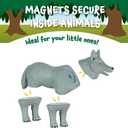 Popular Playthings Magnetic Animals for Toddlers 1-3, Mini Mix or Match Animal Toys, Set of 7 Gift for Kids - Forest Animals with Pop-up Playmat